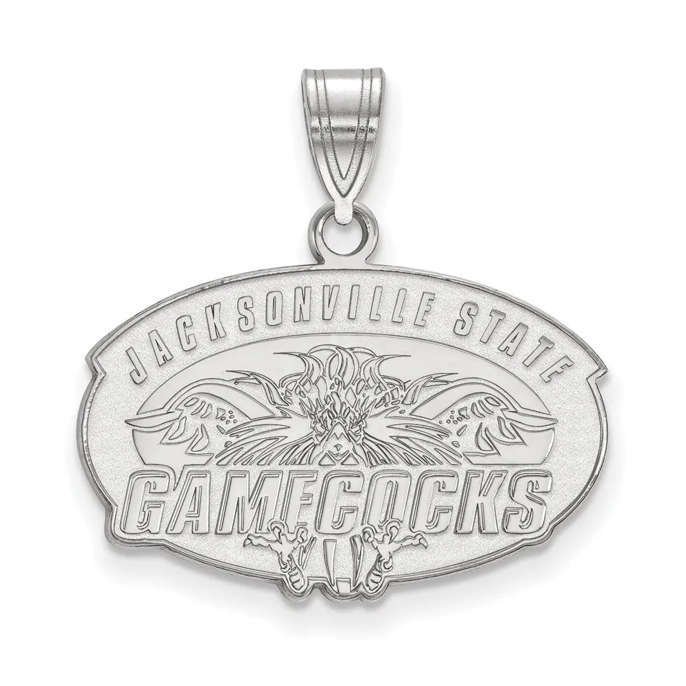 10k White Gold Jacksonville State Medium Pendant