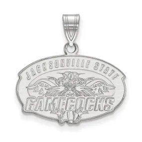 10k White Gold Jacksonville State Medium Pendant