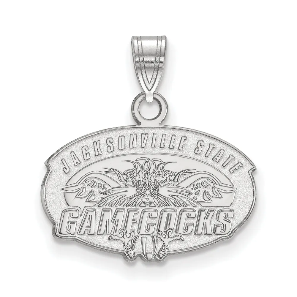 10k White Gold Jacksonville State Small Pendant