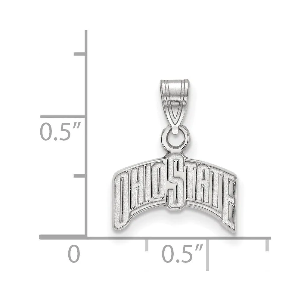 10k White Gold Ohio State Small 'OHIO STATE' Pendant