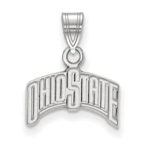 10k White Gold Ohio State Small 'OHIO STATE' Pendant