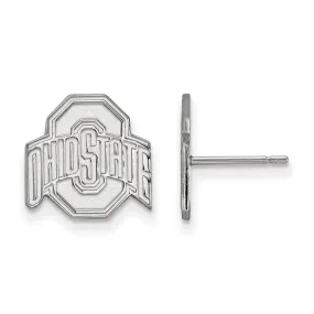 10k White Gold Ohio State University Small Post Earrings