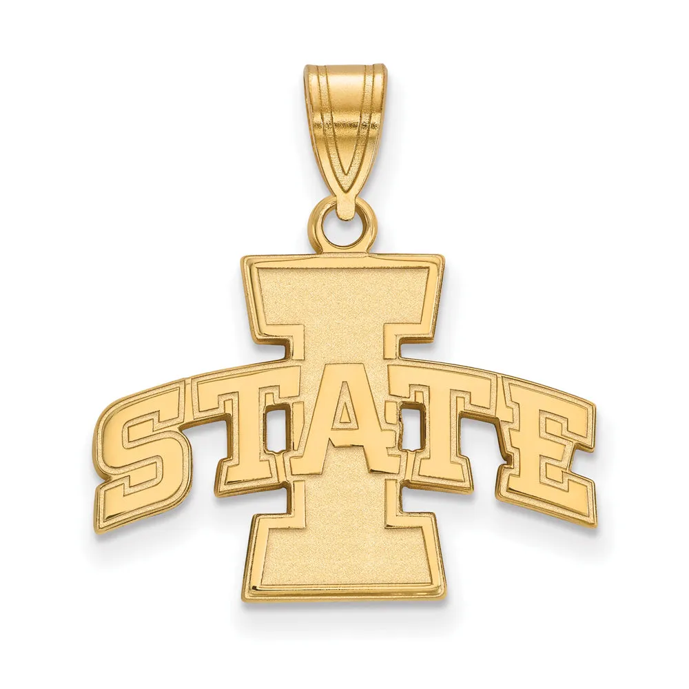 10k Yellow Gold Iowa State Medium 'I STATE' Pendant