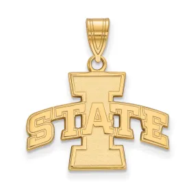 10k Yellow Gold Iowa State Medium 'I STATE' Pendant