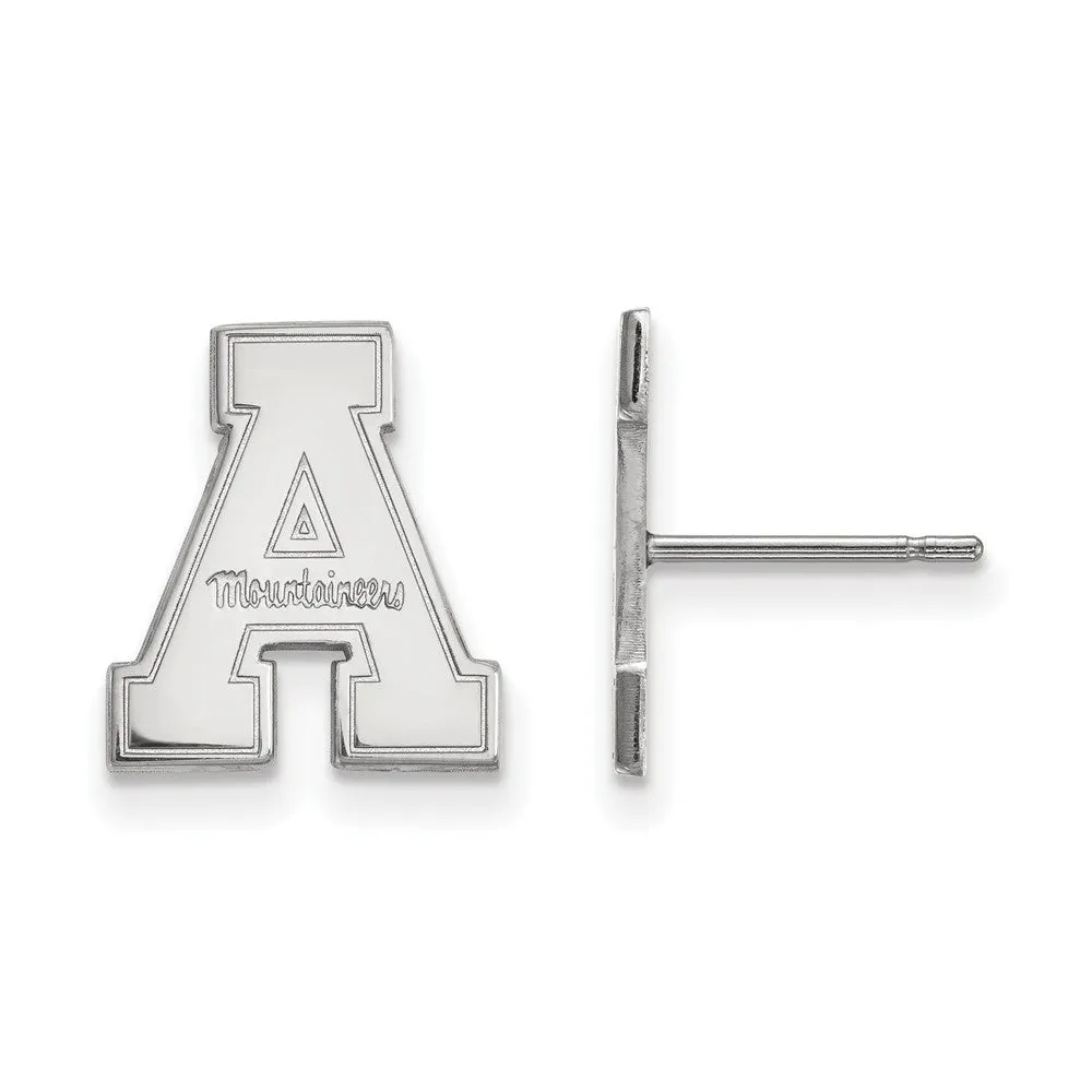 14k White Gold Appalachian State Small Post Earrings