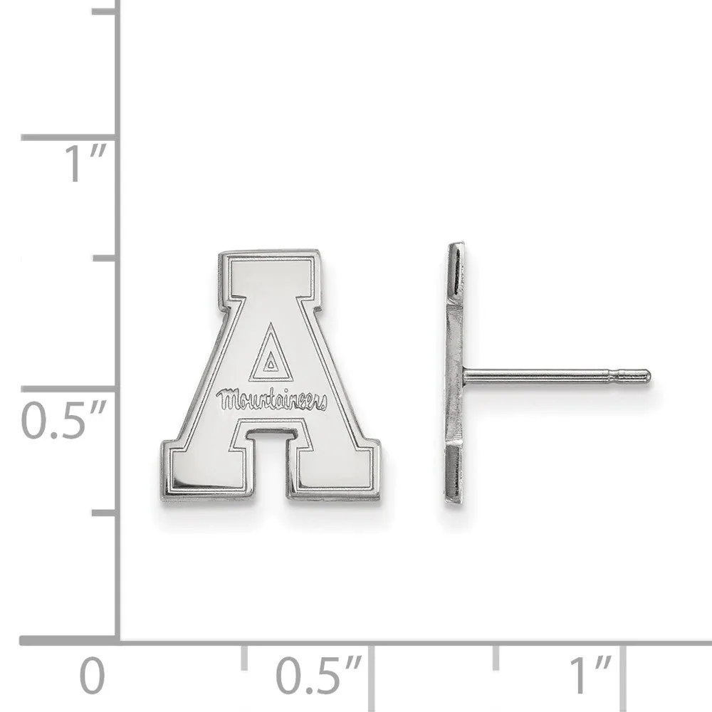 14k White Gold Appalachian State Small Post Earrings