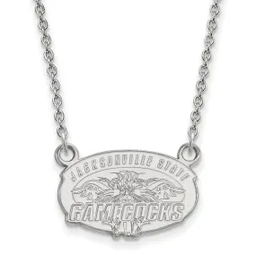 14k White Gold Jacksonville State Small Pendant Necklace