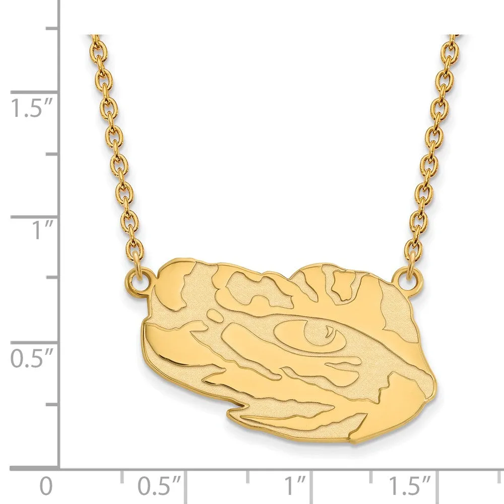 14k Yellow Gold Louisiana State Lg Logo Pendant Necklace