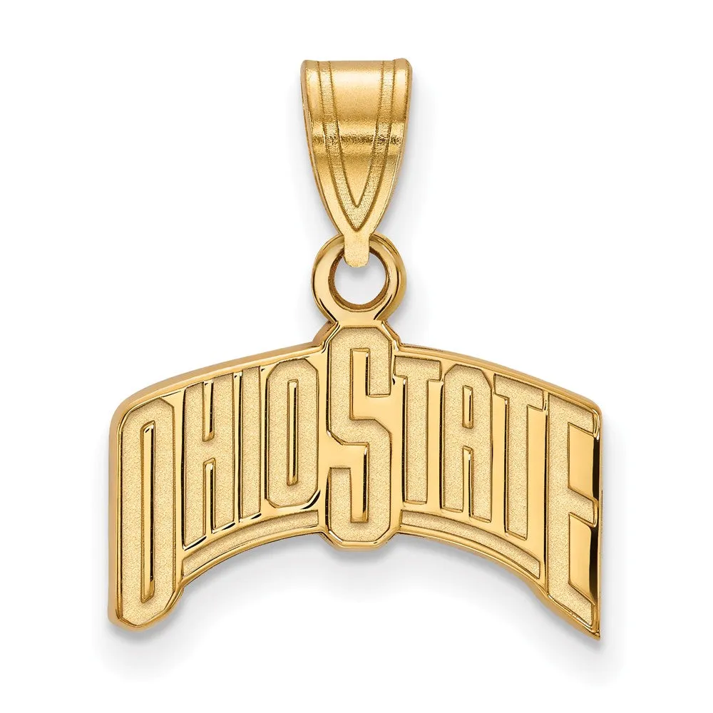 14k Yellow Gold Ohio State Medium 'OHIO STATE' Pendant