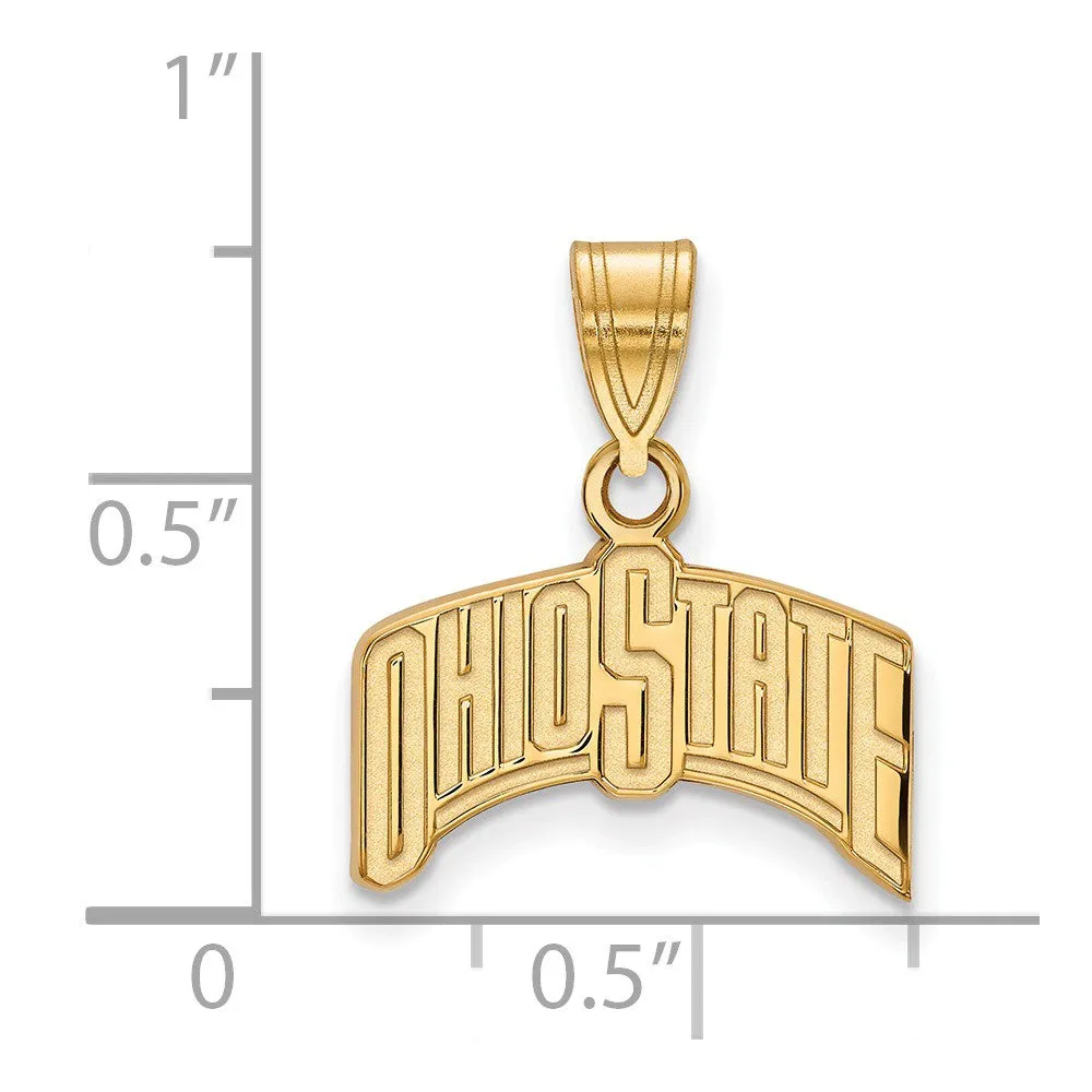 14k Yellow Gold Ohio State Medium 'OHIO STATE' Pendant