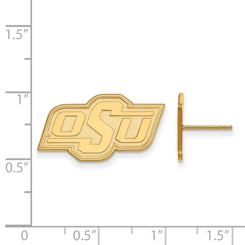 14k Yellow Gold Oklahoma State University Small Post Earrings