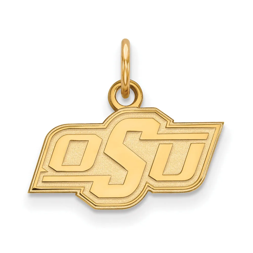 14k Yellow Gold Oklahoma State XS (Tiny) 'OSU' Charm or Pendant