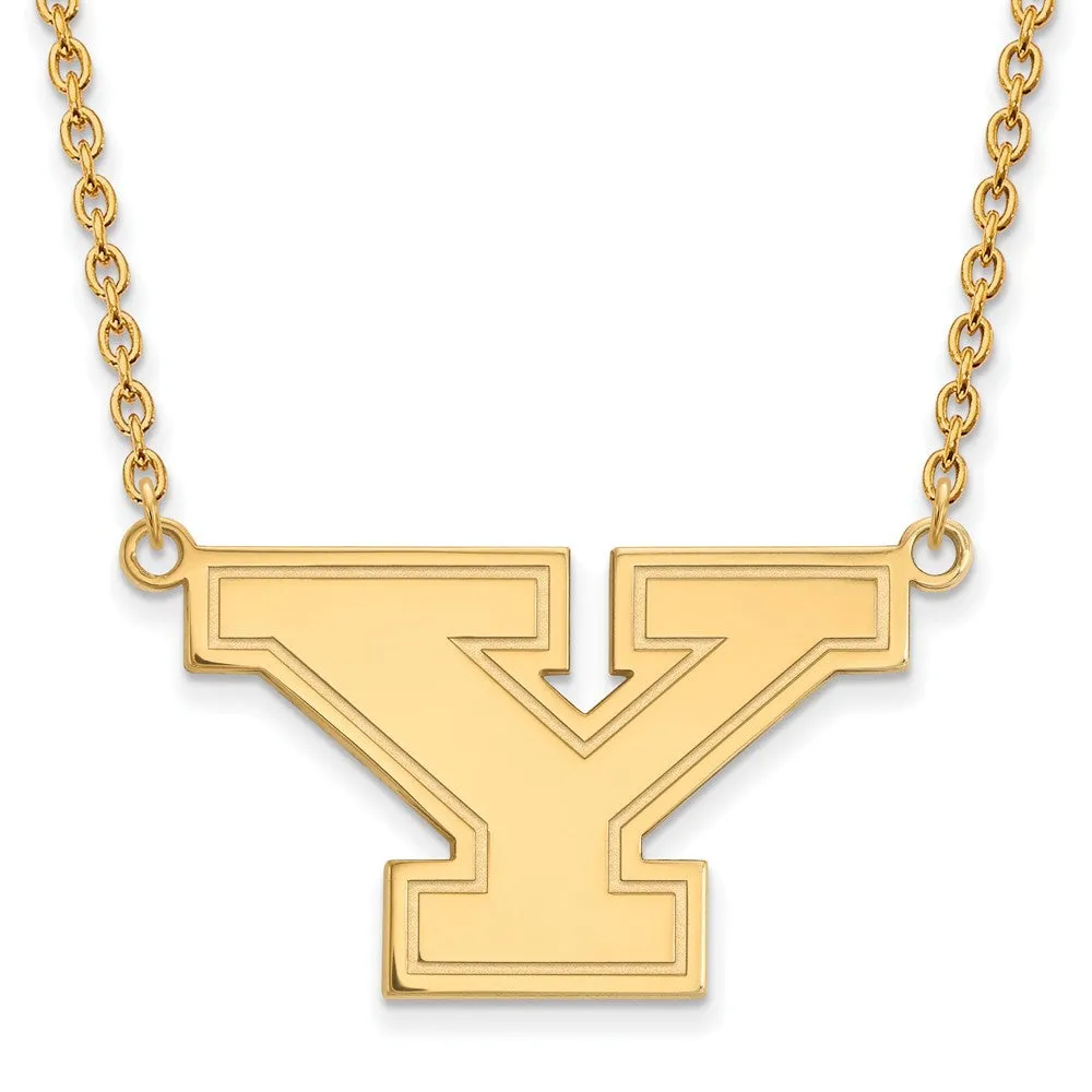 14k Yellow Gold Youngstown State Large Initial Y Necklace, 18 Inch