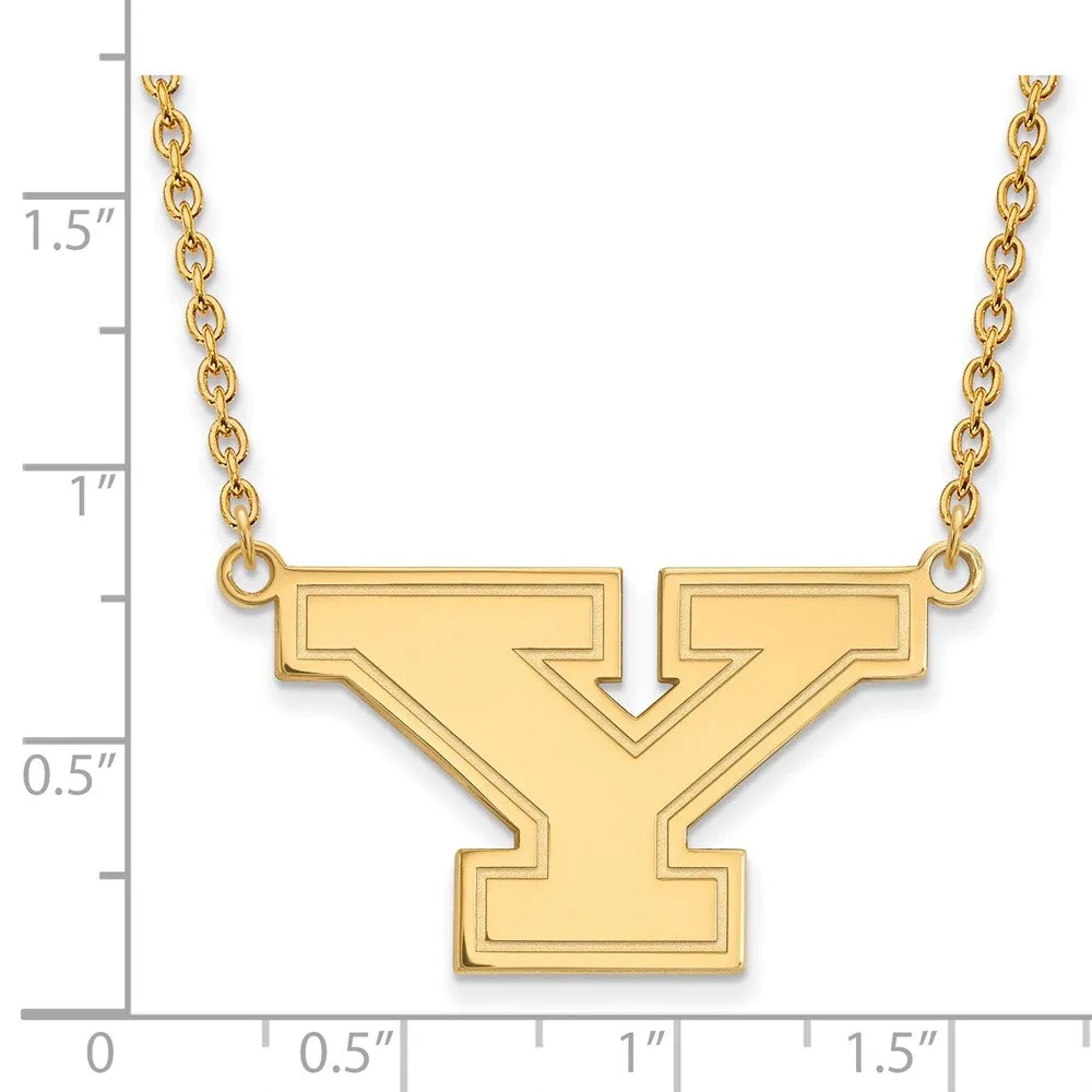 14k Yellow Gold Youngstown State Large Initial Y Necklace, 18 Inch