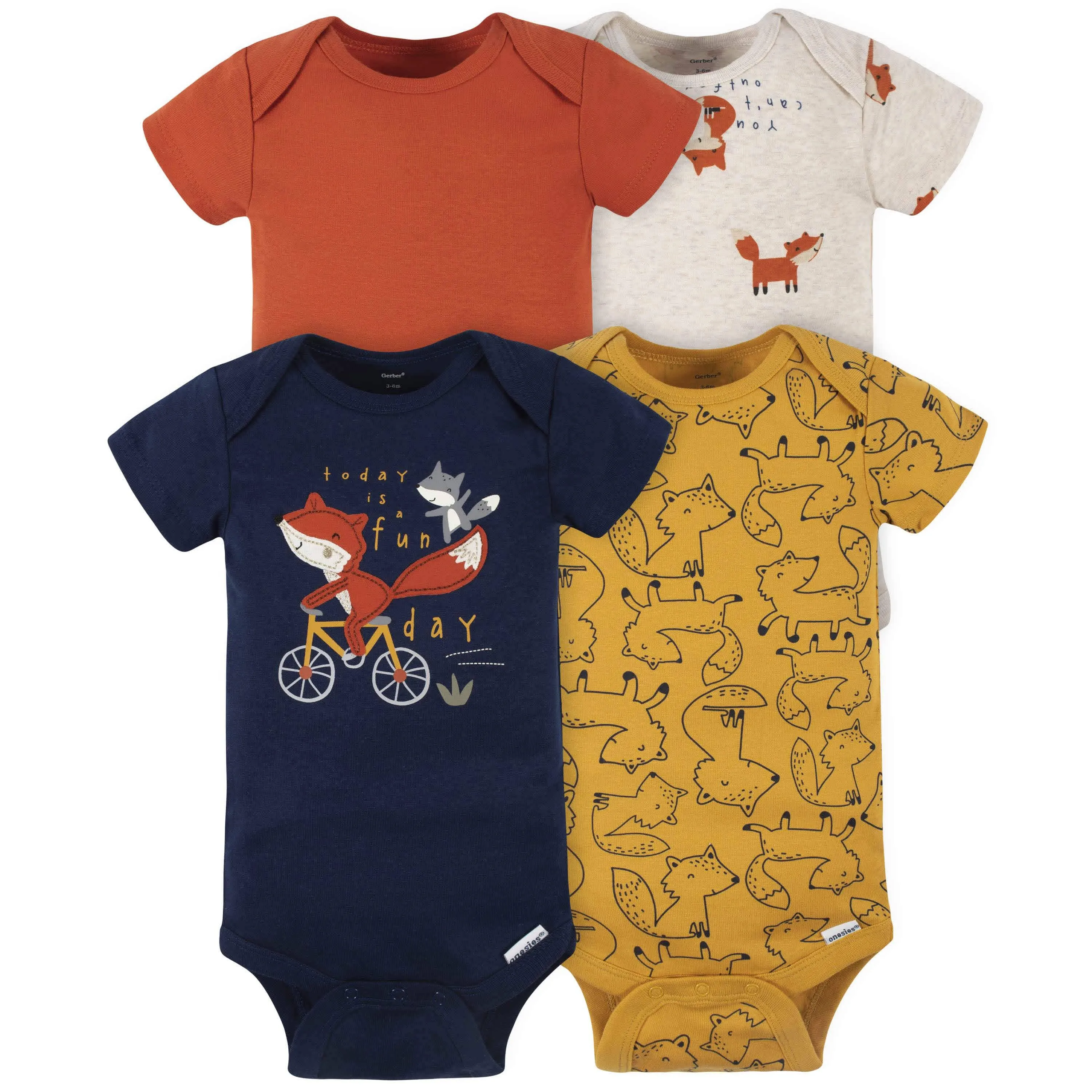 18-Piece Baby Boys Fox Onesies Bodysuit, Mitten, Cap, & Sock Set