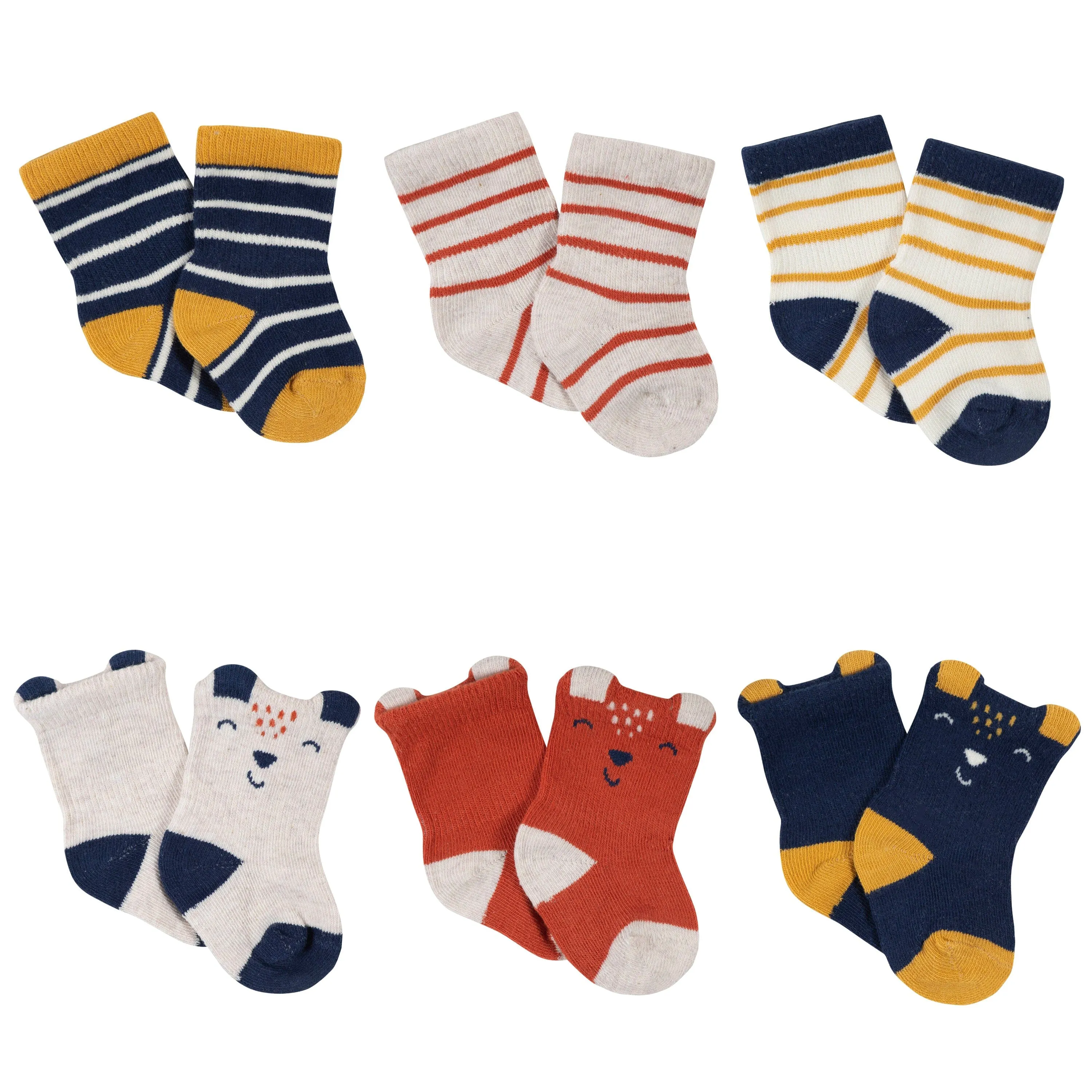 18-Piece Baby Boys Fox Onesies Bodysuit, Mitten, Cap, & Sock Set