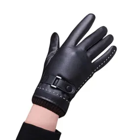 1Pair  Elegant Gloves Womens Screen PU Leather Gloves For  Warm Gloves Mitten Women Gloves Female SM6