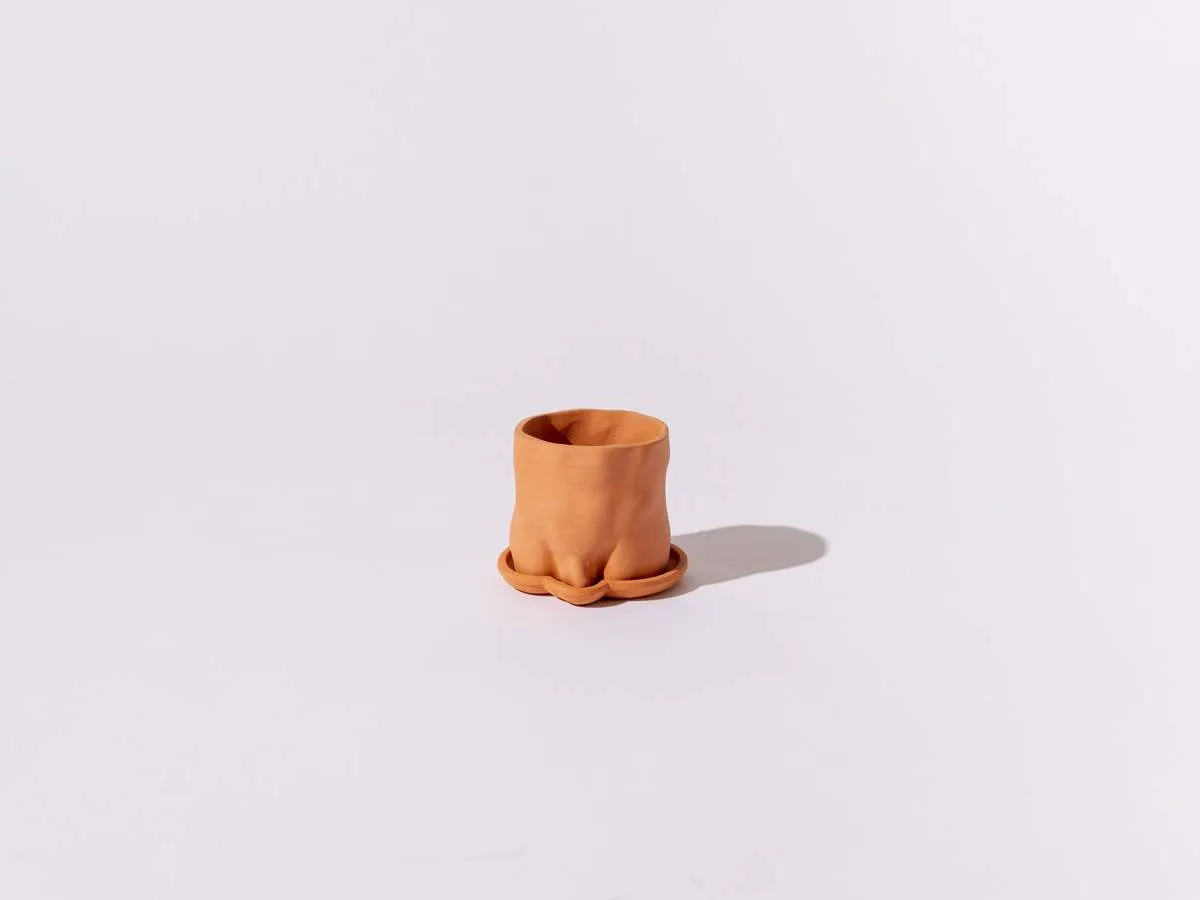 2.5" Mini Butt Pot with Saucer - Terra Cotta