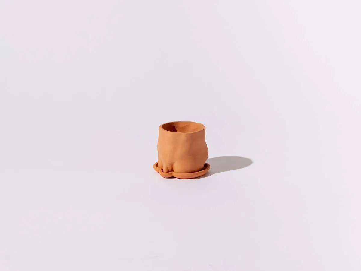 2.5" Mini Butt Pot with Saucer - Terra Cotta