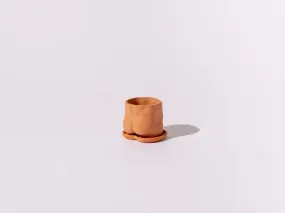 2.5" Mini Butt Pot with Saucer - Terra Cotta