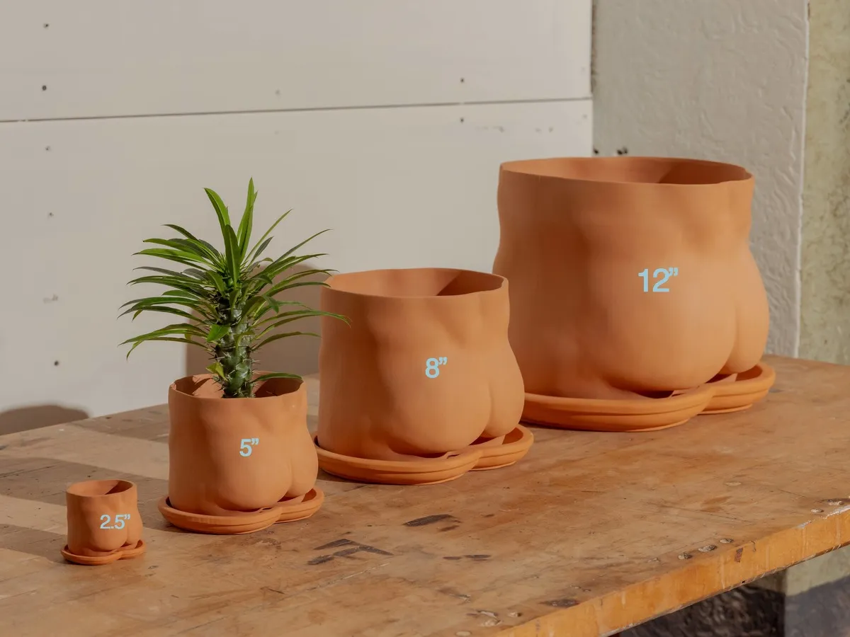 2.5" Mini Butt Pot with Saucer - Terra Cotta