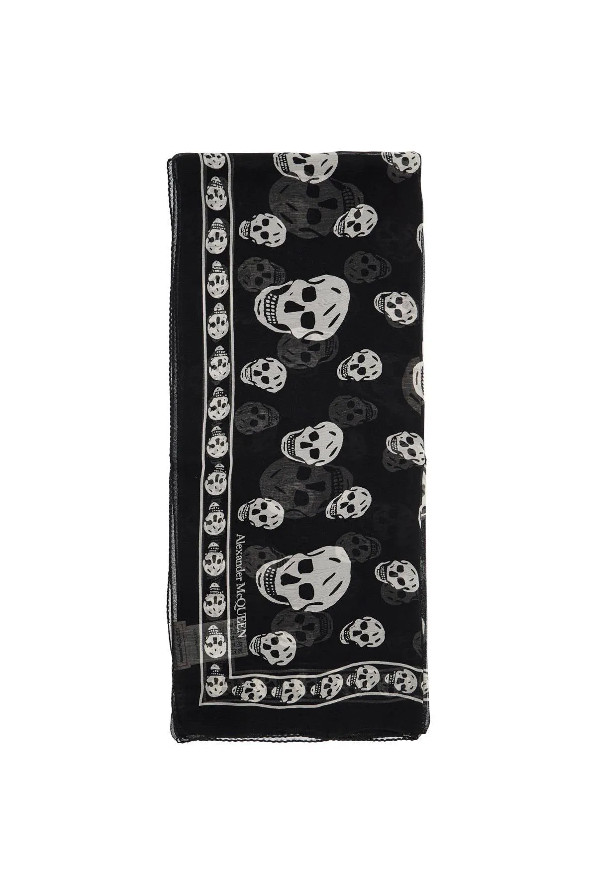 Alexander Mcqueen Silk Skull Scarf   White