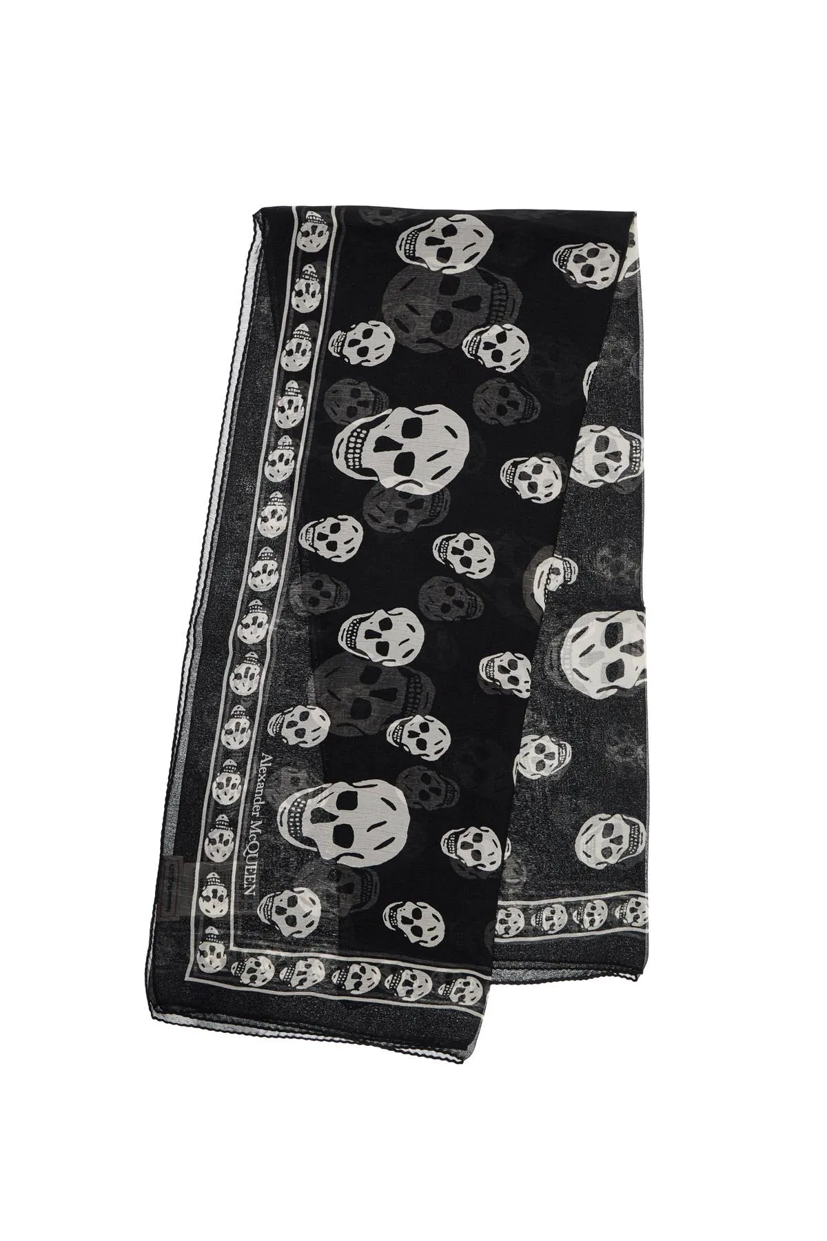 Alexander Mcqueen Silk Skull Scarf   White