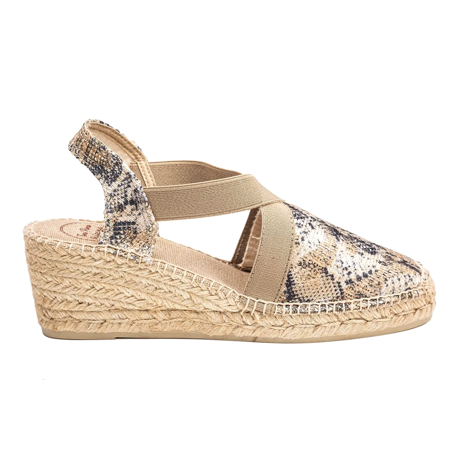 Animal Print Cotton Blend Wedge Espadrille for Women - Terra-MB