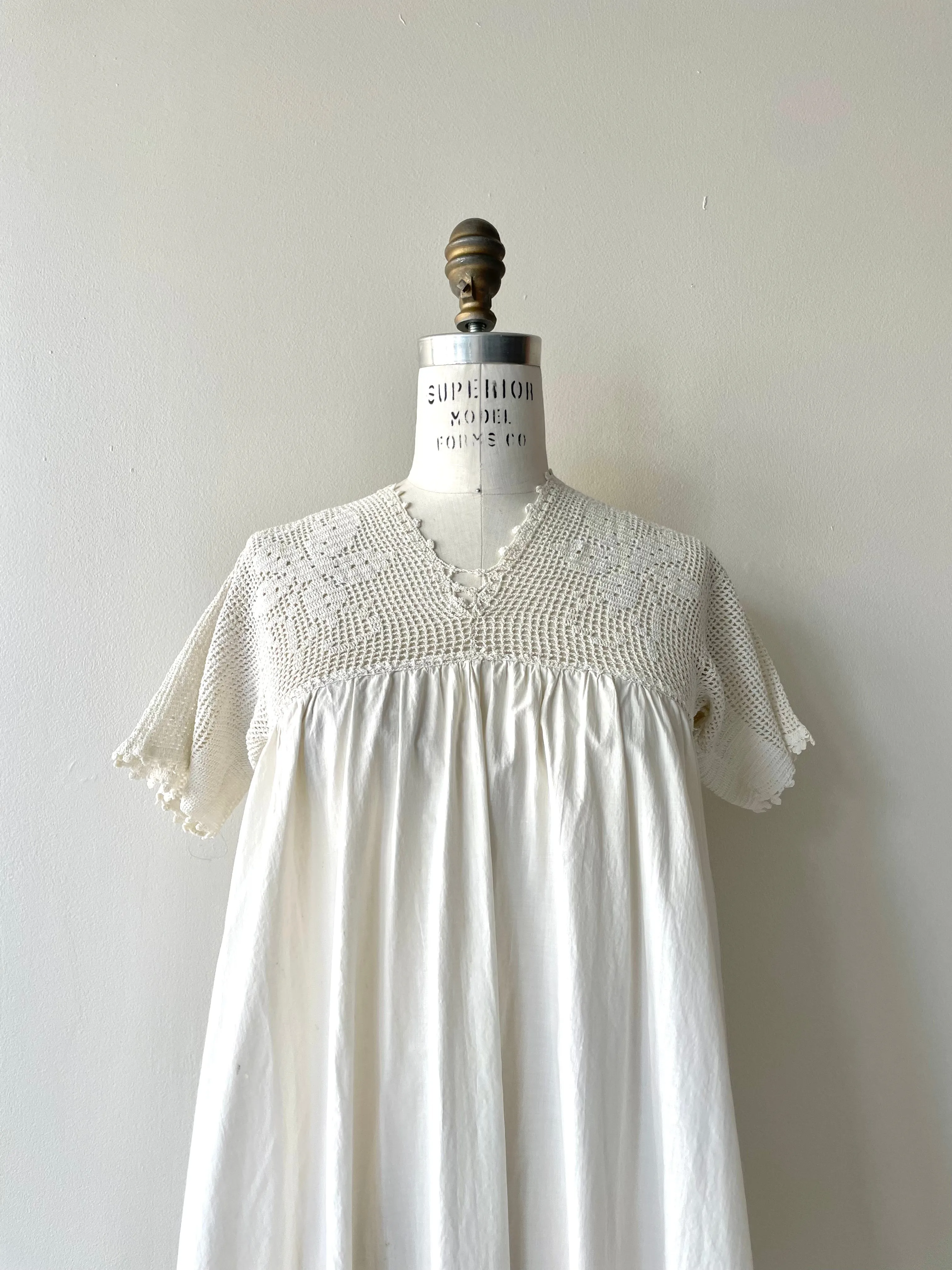 Antique Edwardian Crochet Nightgown