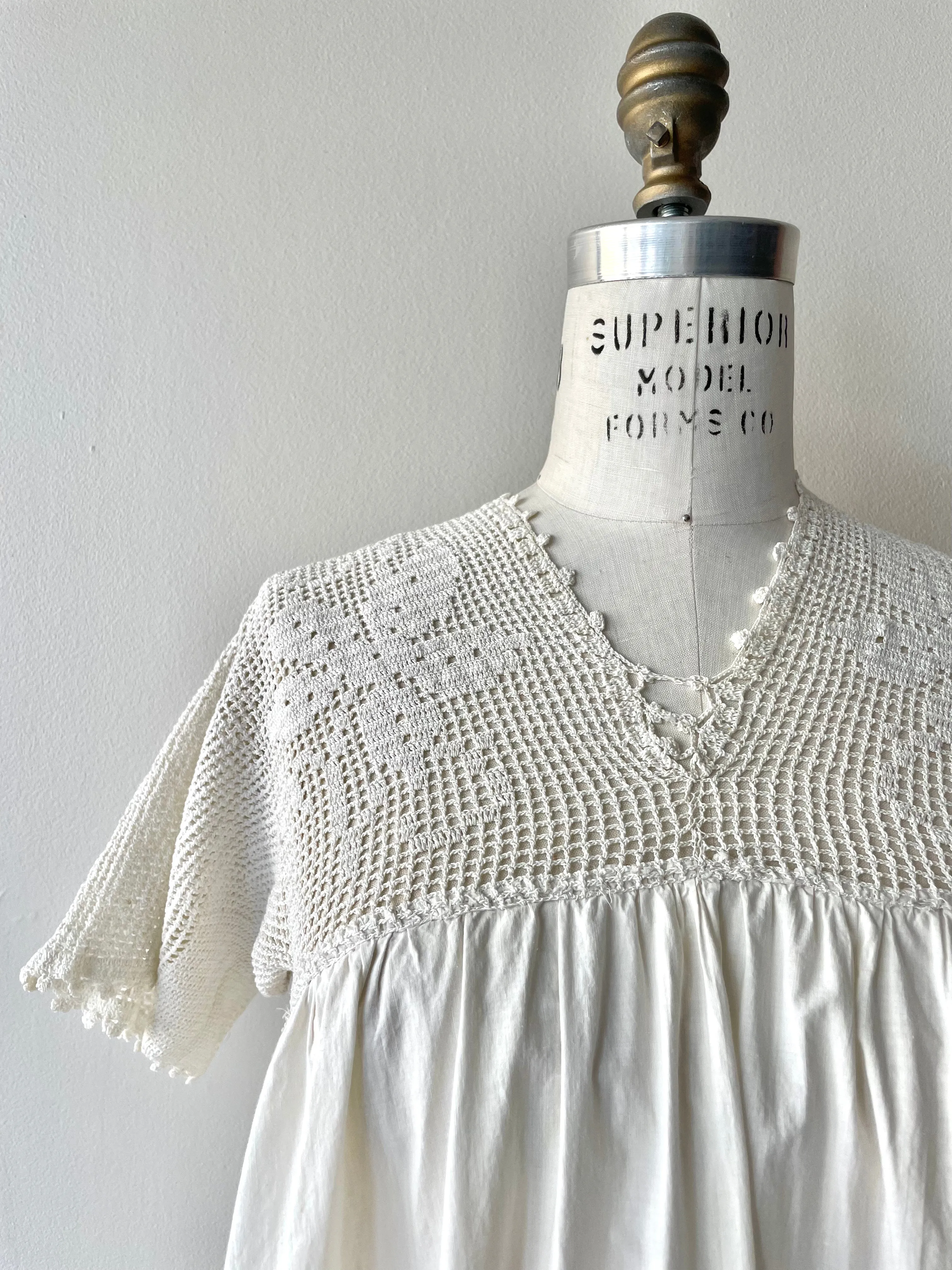 Antique Edwardian Crochet Nightgown