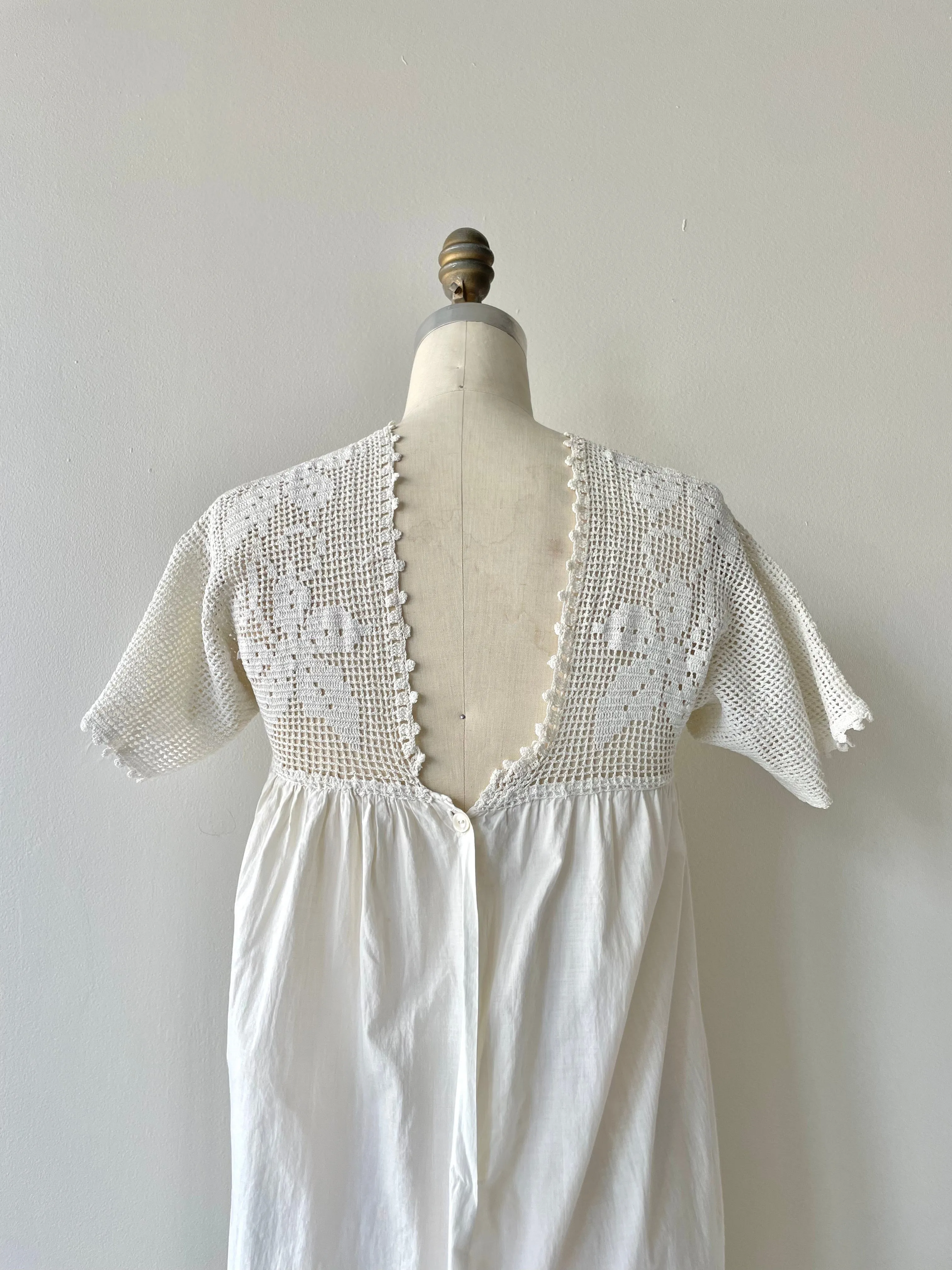 Antique Edwardian Crochet Nightgown