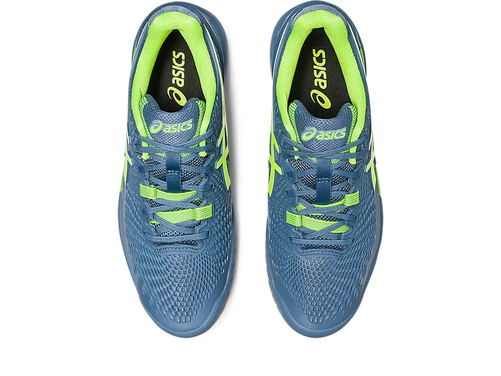 Asics Gel Resolution 9 Tennis Shoe - Steel Blue/Hazard Green