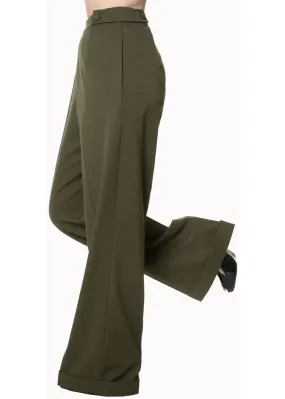 Banned Party On 40's Pantalon Trousers Dark Green