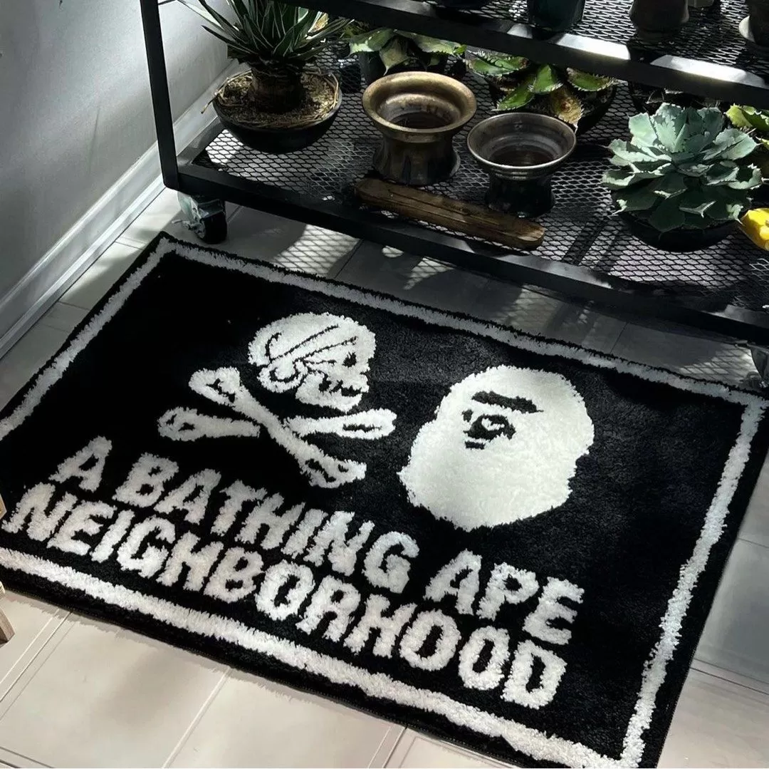 Bathing Ape X Neighborhood Rug Mat Black