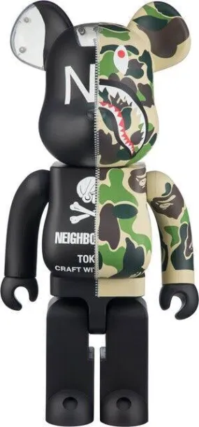 Bearbrick x A Bathing Ape x Neighborhood 1000% Multi