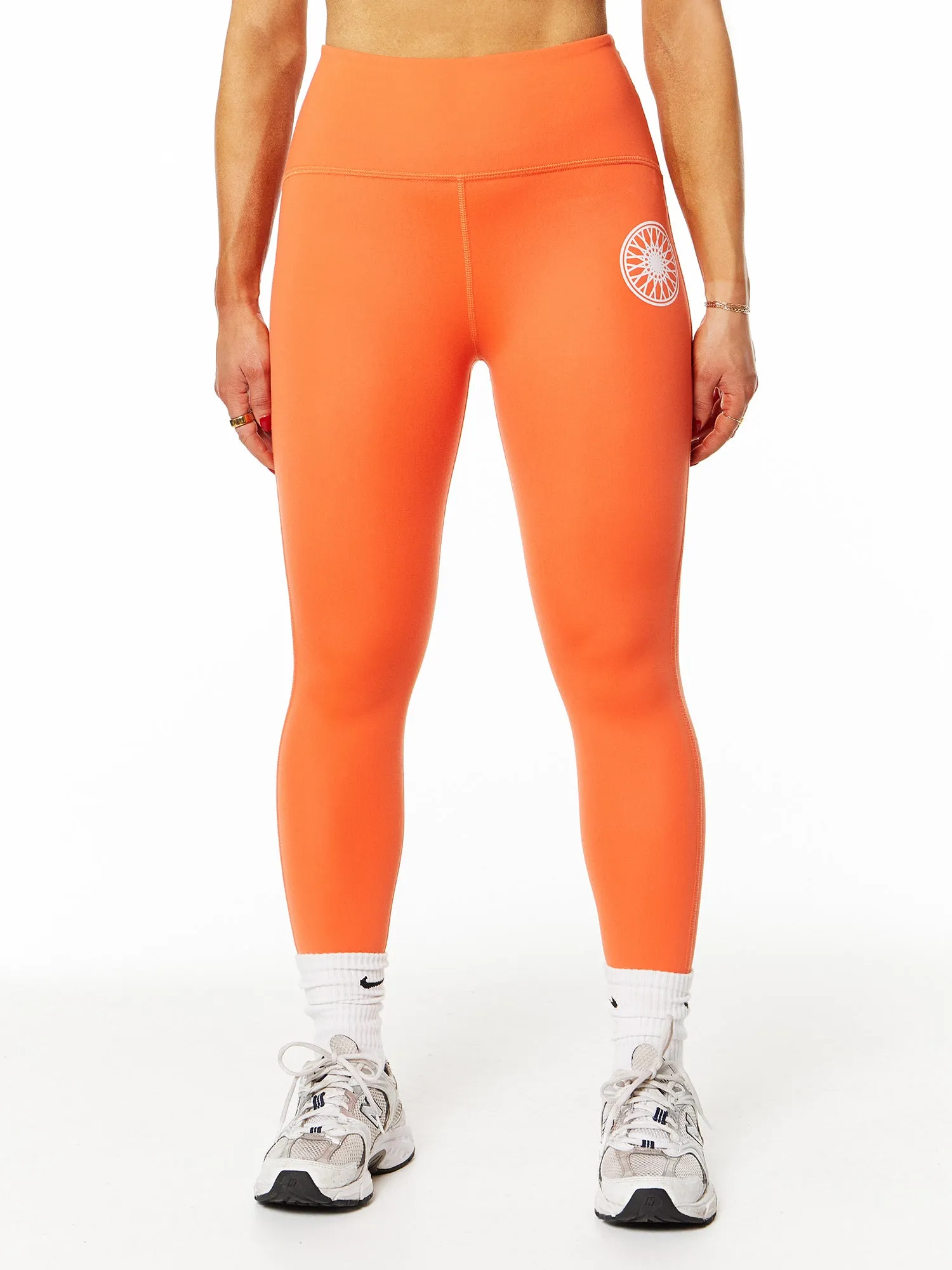 Beyond Yoga | POWERBEYOND STRIVE High Waist Midi Legging | Sunset Orange