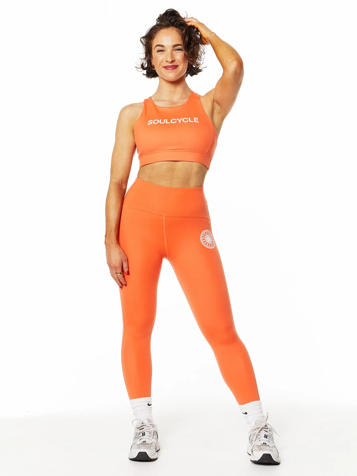 Beyond Yoga | POWERBEYOND STRIVE High Waist Midi Legging | Sunset Orange