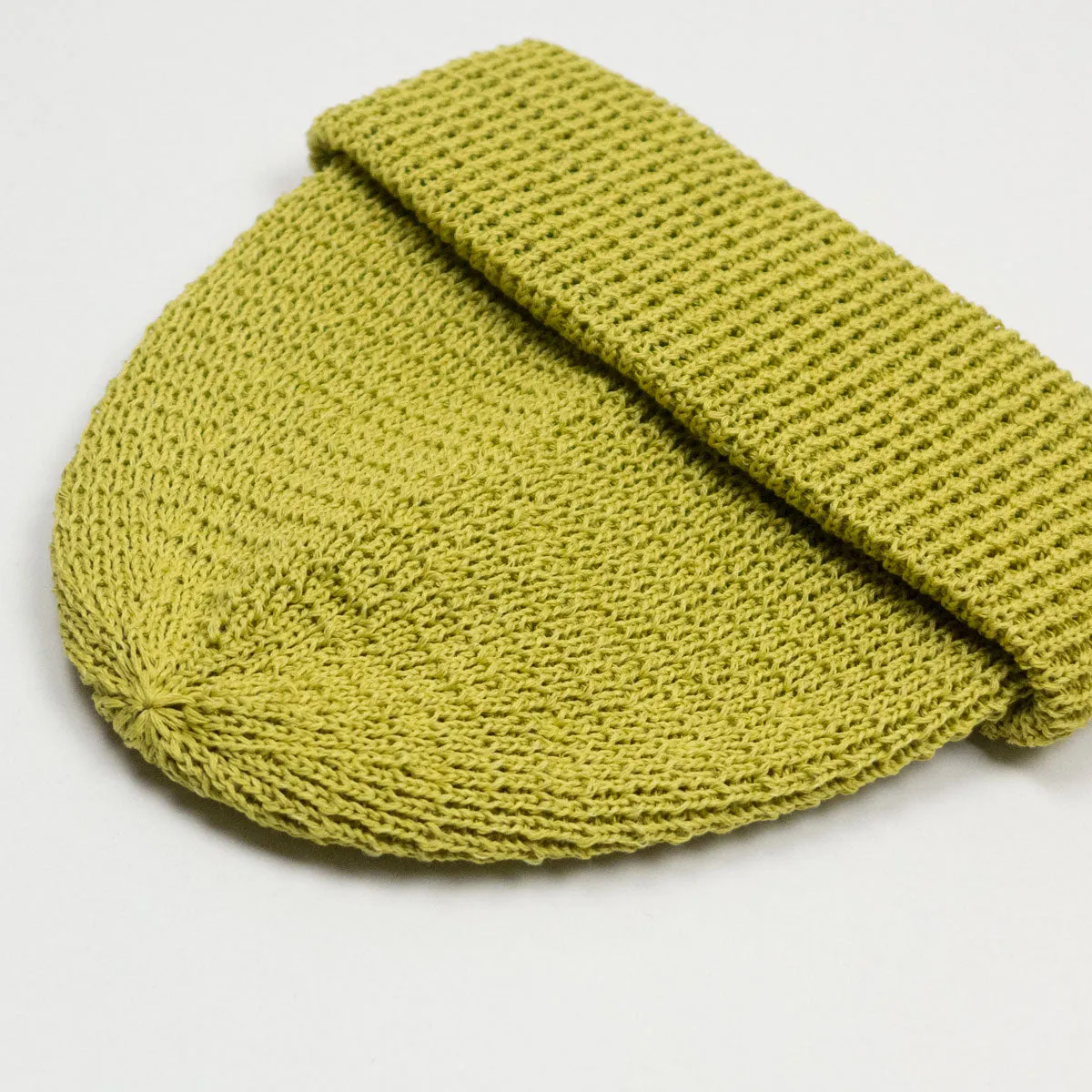 cableami - Linen-liked Finished Cotton Beanie - Yellow Green