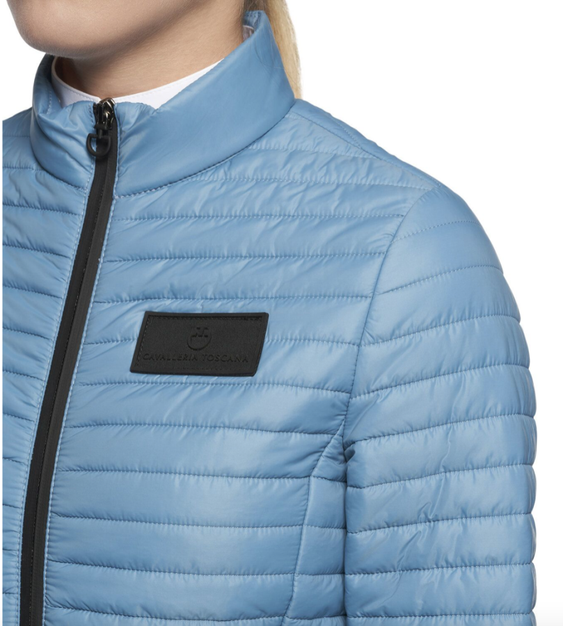 Cavalleria Toscana Nylon zip quilted Girls jacket 7C00 Light Blue