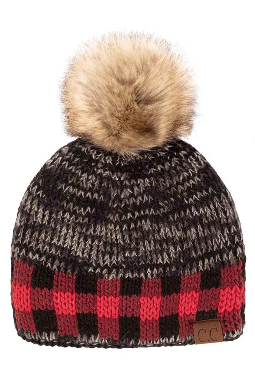 CC Buffalo Plaid Beanie - 4 Colors