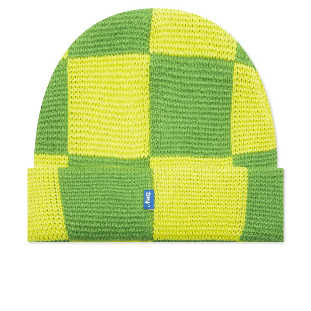 Checkerboard Beanie - Green Multi