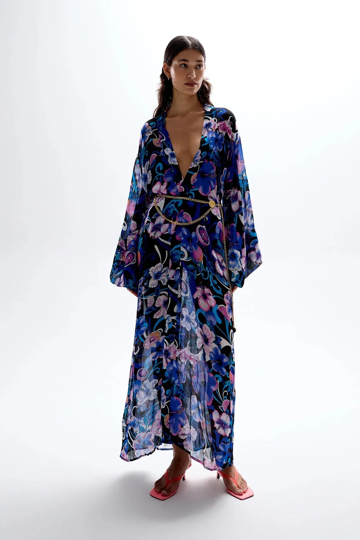 Cin Cin - Fortune Robe - Hibiscus Blue