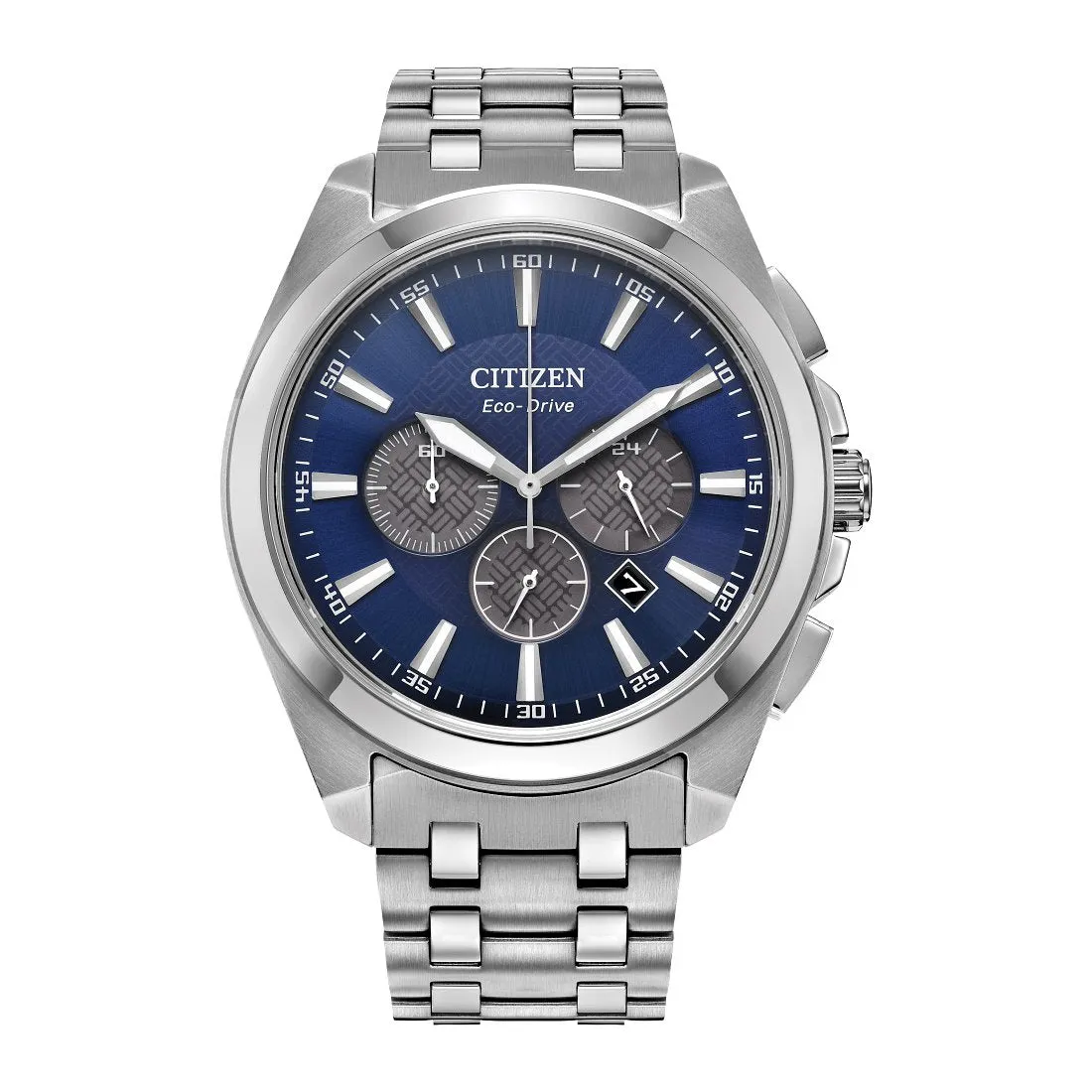 Citizen Peyten Mens Chronograph Stainless Steel Blue Dial Watch