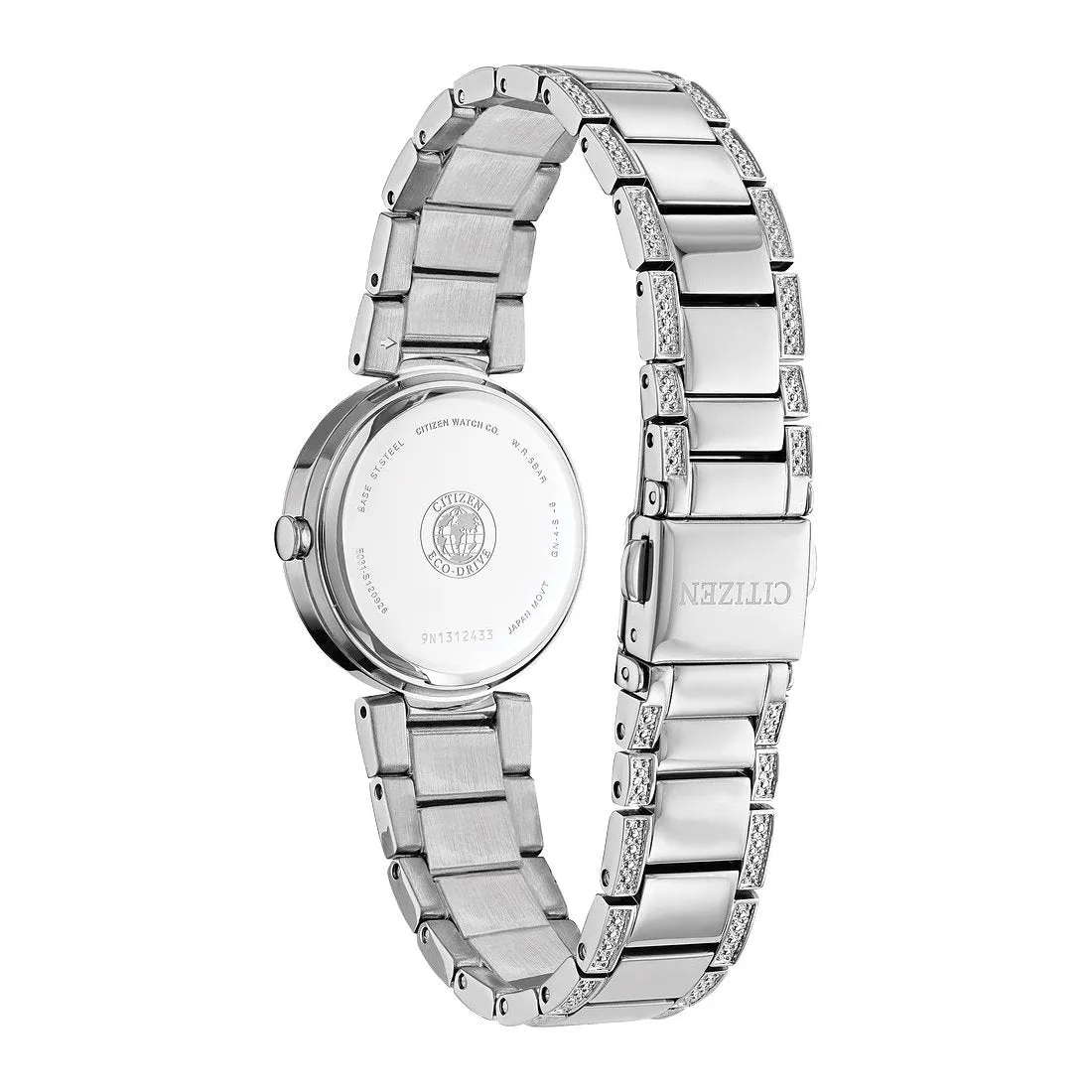 Citizen Silhoutte Crystal Ladies Eco Drive Stainless Steel Blue Mother of Pearl Dial Watch