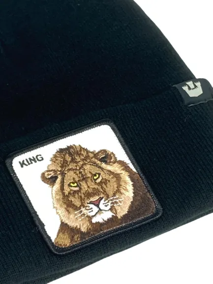 CUFFIA BEANIE NERA LEONE