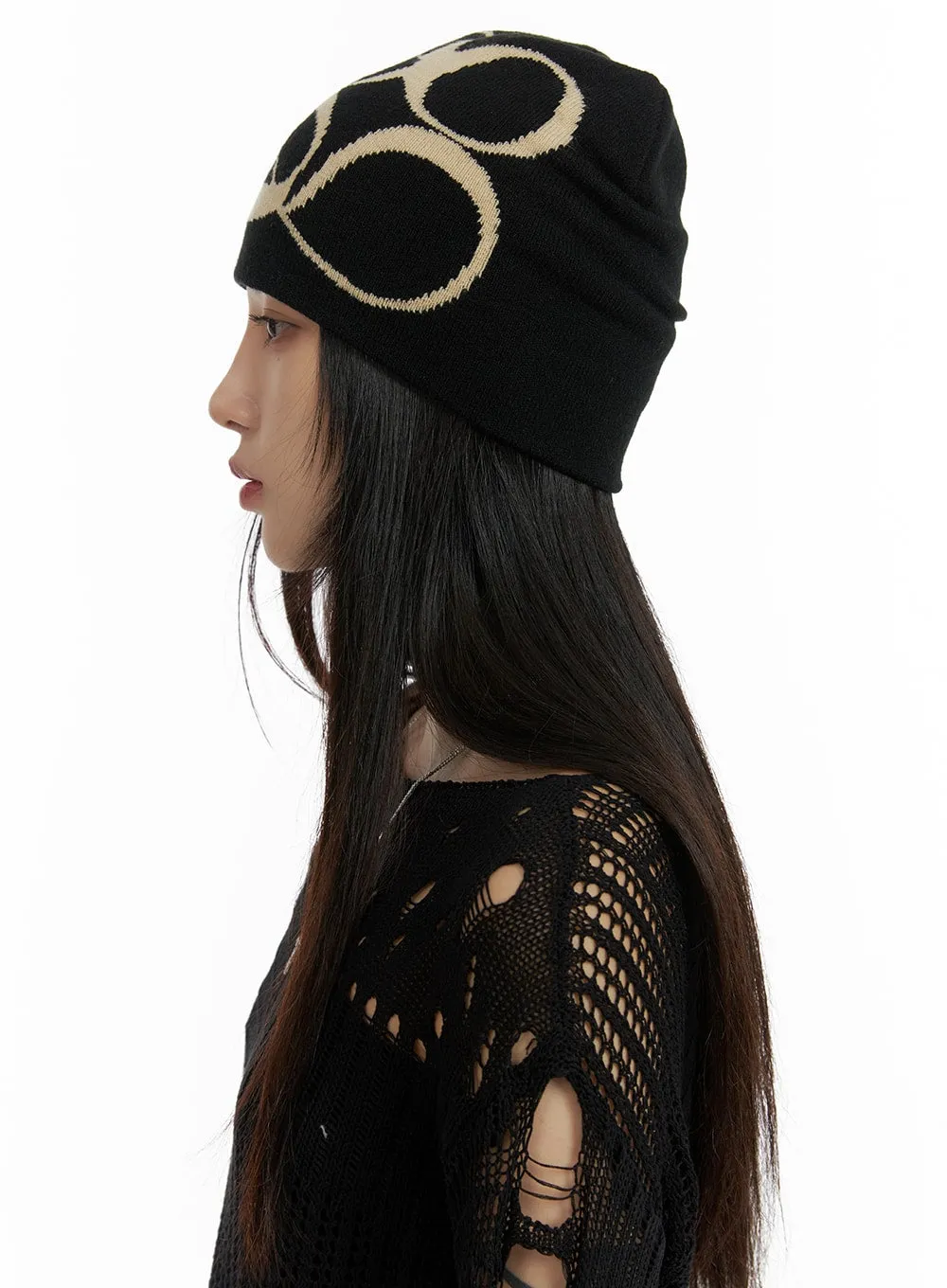 Dark Grunge Graphic Beanie CF428