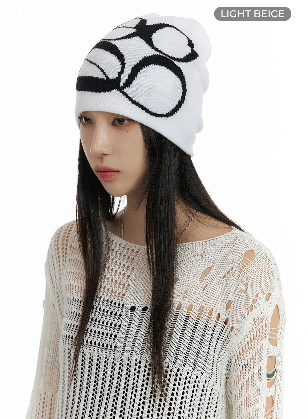 Dark Grunge Graphic Beanie CF428