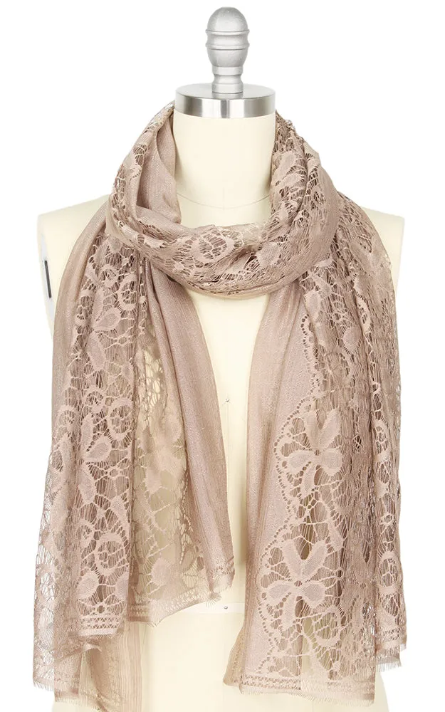 EAS9625 Lace Flower Pattern Oblong Scarf