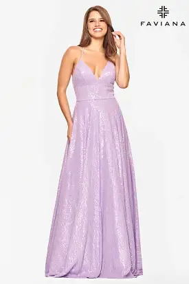 Faviana S10831 Sequin Aline Gown