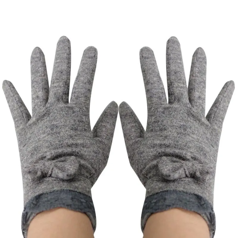 Feida 90% Wool10% cotton Butterfly Knot Soft And Warm Glove Outdoor Windproof gloves